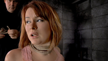 Tightly tied dungeon sex slave Claire Robbins