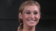 Pretty blonde Kleio Valentien is all smiles